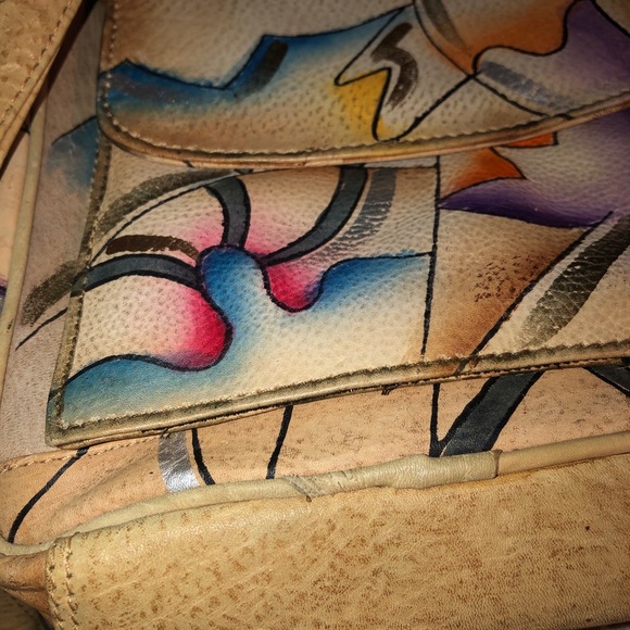 Sam Sam Genuine Leather Painted Cross Body Handbag (JJ) - Picture 12 of 12